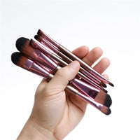 HKM-524307 5-Piece Double-Ended Rose Gold Makeup Brush Set for Liquid Foundation and Eyeshadow Application