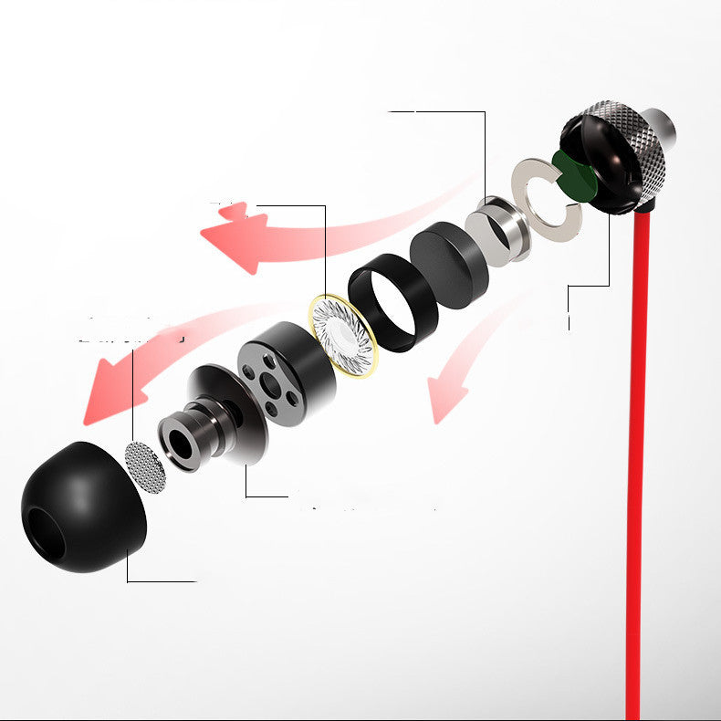 KTX-837587 Heavy Bass Copper In-Ear Headphones with Microphone and Wheat Cable, 3.5mm Plug, Available in Gold, Silver, Black, Red and Black