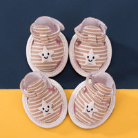 HKM-976979 Striped Canvas Dog Sandals - Breathable Non-Slip Summer Shoes for Pets