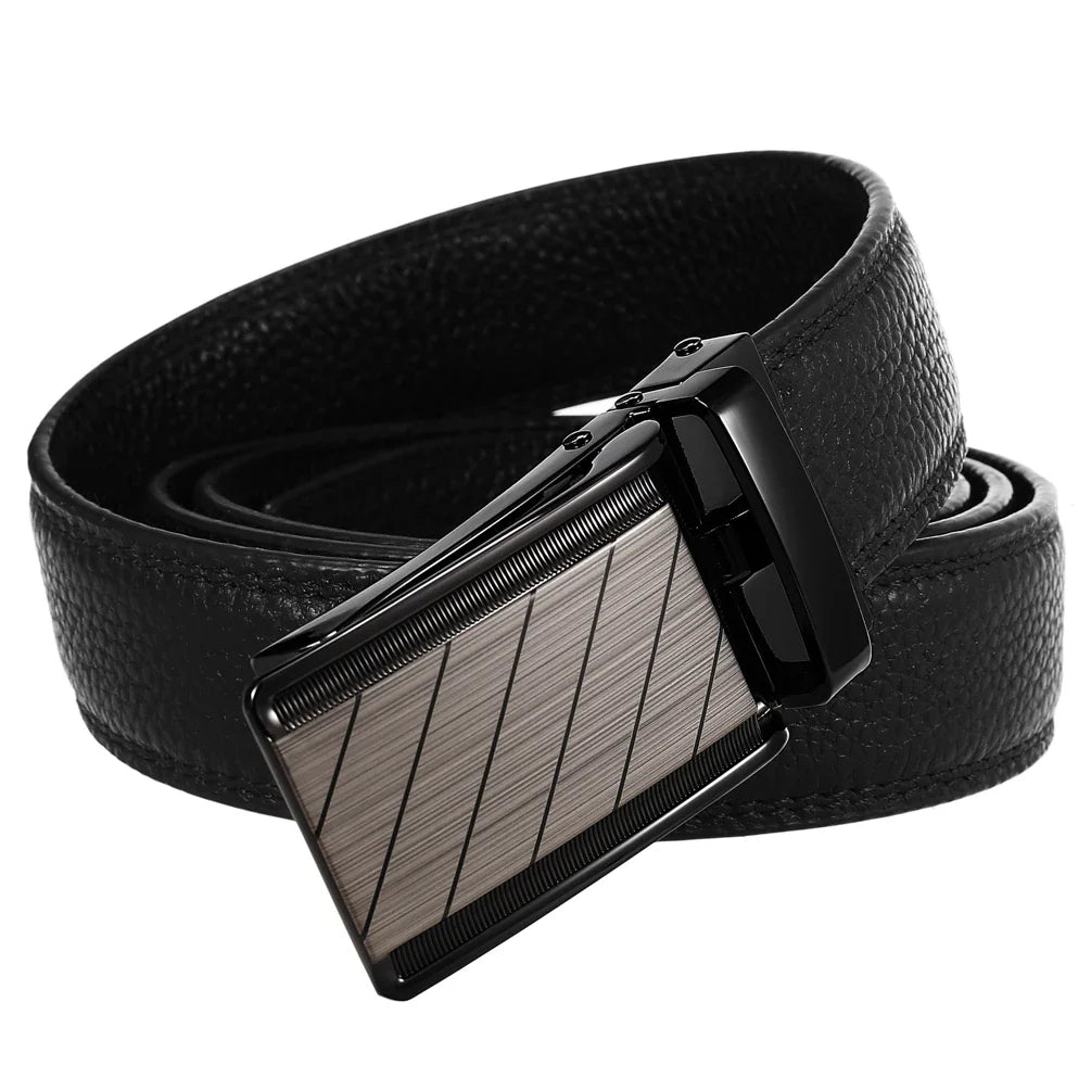 HKM-397331 Automatic Buckle Genuine Leather Men’s Belt - Model LY33-1853-5