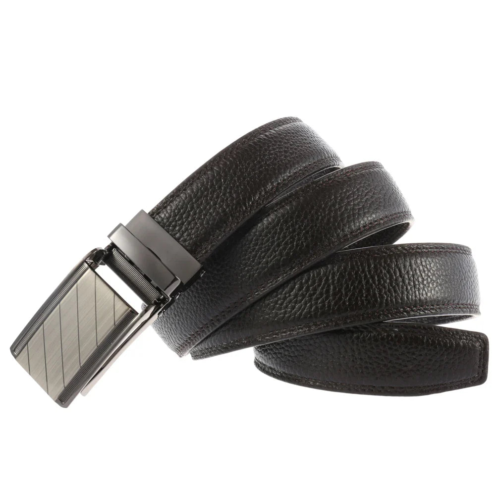 HKM-397331 Automatic Buckle Genuine Leather Men’s Belt - Model LY33-1853-5