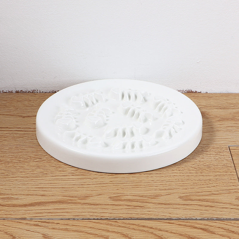 HKM-208915 Ceramic Slow Feed Pet Bowl for Cats and Small Dogs - Promotes Healthy Eating Habits