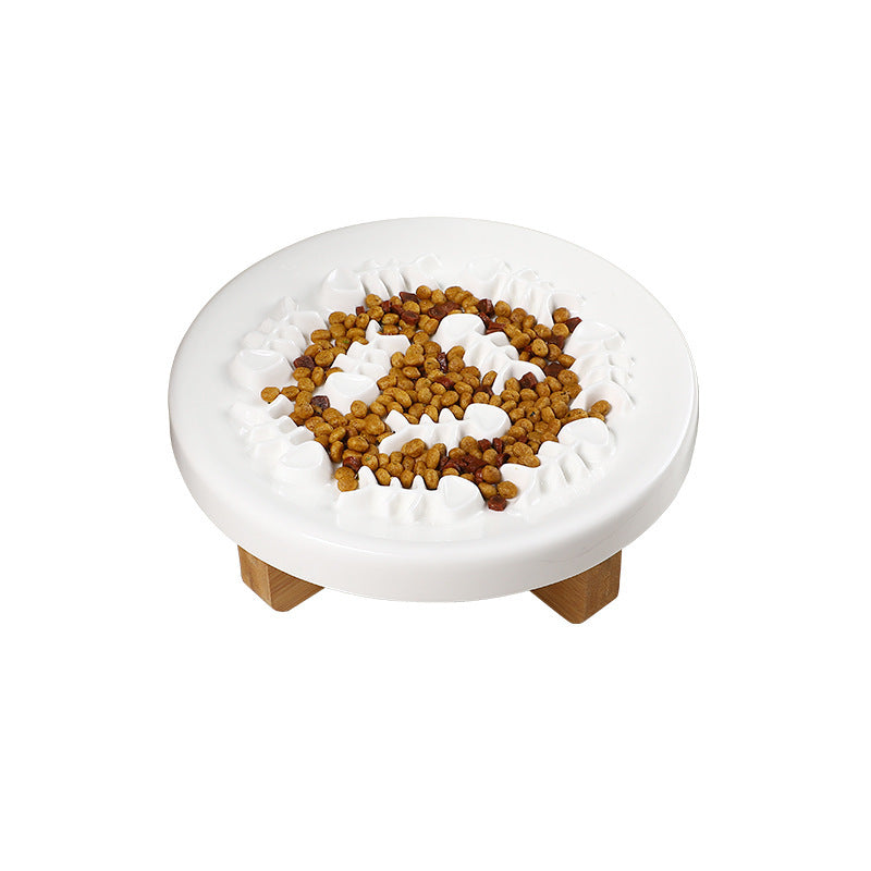 HKM-208915 Ceramic Slow Feed Pet Bowl for Cats and Small Dogs - Promotes Healthy Eating Habits