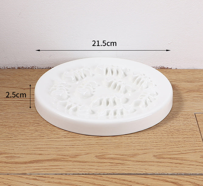 HKM-208915 Ceramic Slow Feed Pet Bowl for Cats and Small Dogs - Promotes Healthy Eating Habits