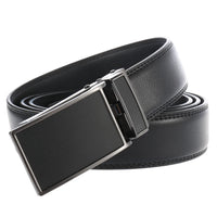 HKM-658323 Men's Leather Automatic Buckle Belt with Alloy Finish - Customisable Design