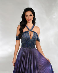 HKM-726995 Elegant Blue Evening Gown for Women - Model EZ25092