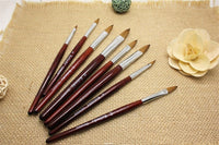 HKM-267027 Carved Crystal Nail Art Pen in Original Wood Color - Various Sizes Available
