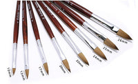HKM-267027 Carved Crystal Nail Art Pen in Original Wood Color - Various Sizes Available