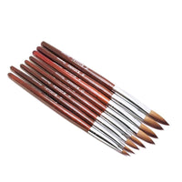 HKM-267027 Carved Crystal Nail Art Pen in Original Wood Color - Various Sizes Available