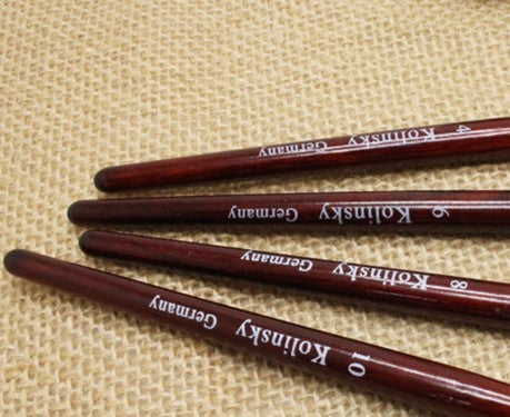 HKM-267027 Carved Crystal Nail Art Pen in Original Wood Color - Various Sizes Available