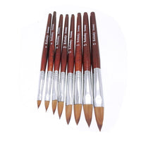 HKM-267027 Carved Crystal Nail Art Pen in Original Wood Color - Various Sizes Available