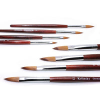 HKM-267027 Carved Crystal Nail Art Pen in Original Wood Color - Various Sizes Available