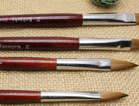 HKM-267027 Carved Crystal Nail Art Pen in Original Wood Color - Various Sizes Available
