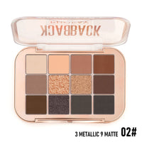 HKM-751379 12-Color Eyeshadow Palette - Matte, Brightening, and Versatile Shades for Eye Makeup