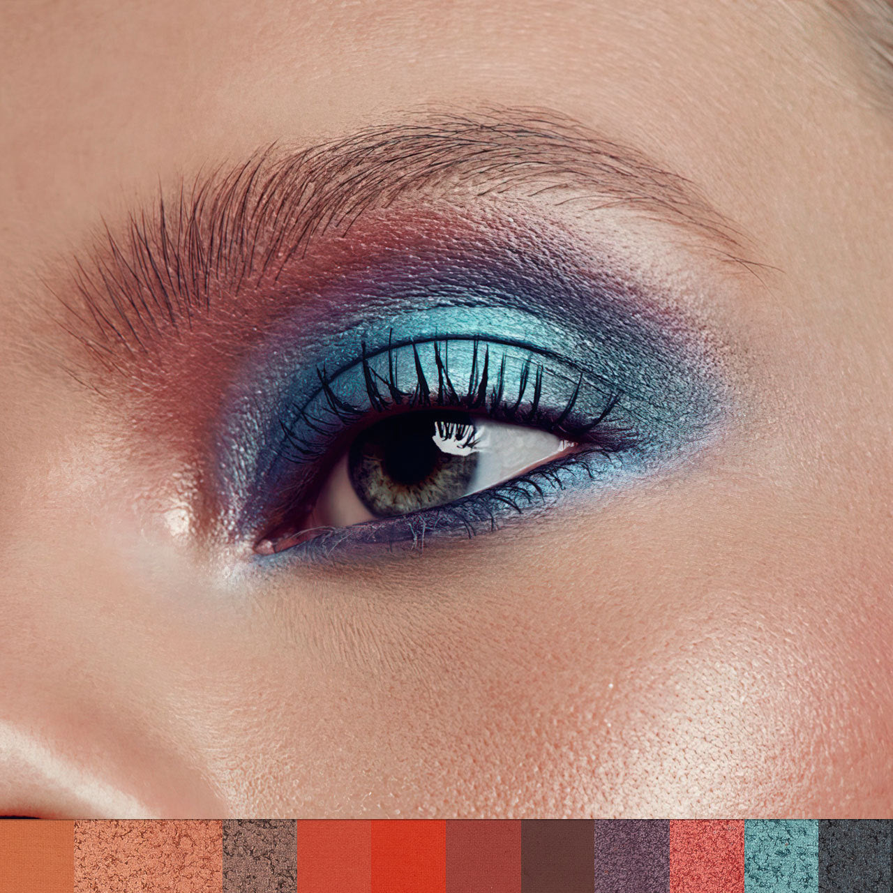 HKM-751379 12-Color Eyeshadow Palette - Matte, Brightening, and Versatile Shades for Eye Makeup