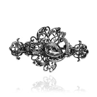 HKM-994771 Vintage Flower Alloy Hair Accessories with White Crystal Accents