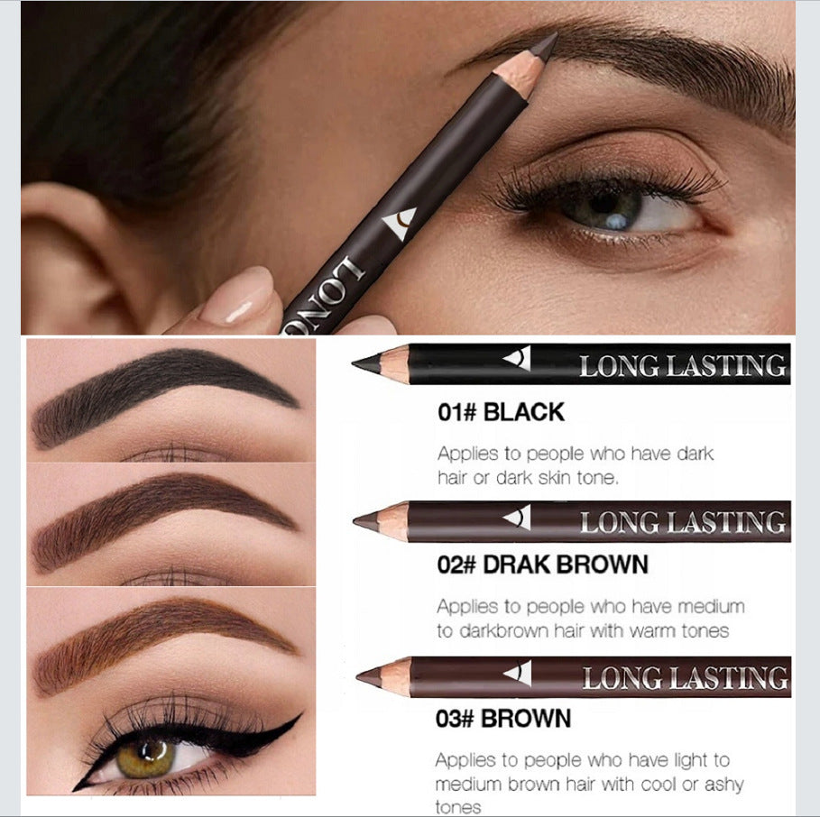 HKM-324243 Waterproof and Sweat-proof Eyeliner Pencil in Multicolor Options: Black, Dark Brown, Light Brown