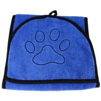 HKM-415315 Absorbent Dog Bath Towel - Soft Fiber Bathrobe for Pets in Blue, Gray, and Green