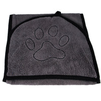HKM-415315 Absorbent Dog Bath Towel - Soft Fiber Bathrobe for Pets in Blue, Gray, and Green