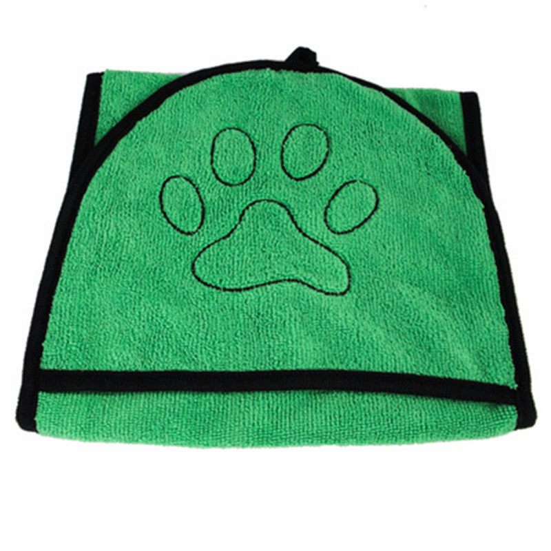 JMT-347658 Absorbent Dog Bath Towel - Soft Fiber Bathrobe for Pets in Blue, Gray, and Green
