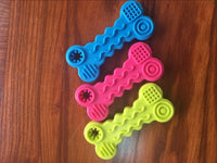 HKM-143571 Durable TPR Wave Biscuit Dog Toy for Small Dogs - Multi-Color with Soft Rubber Material for Chewing and Dental Health