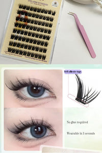 HKM-927891 3D Self-Adhesive False Eyelashes with Small Tweezer Tool - 8 Rows