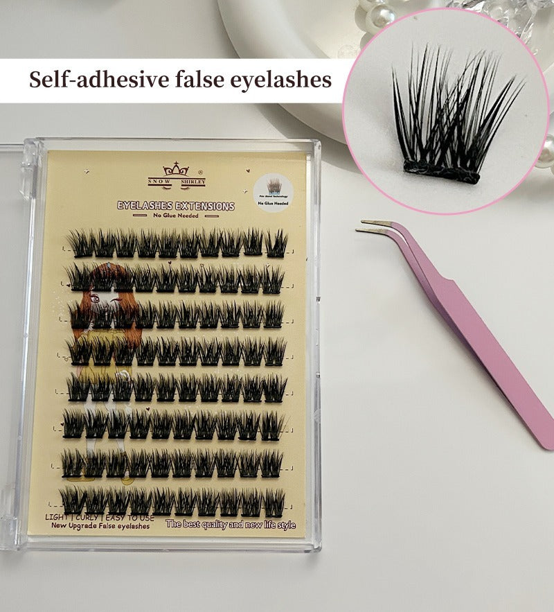 HKM-927891 3D Self-Adhesive False Eyelashes with Small Tweezer Tool - 8 Rows