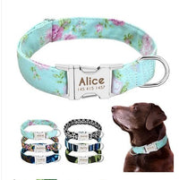 HKM-605459 Customizable Dog Collar with Anti-Lost Tag, Adjustable Nylon Material and Metal Buckle for Small to Large Dogs