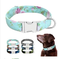 HKM-605459 Customizable Dog Collar with Anti-Lost Tag, Adjustable Nylon Material and Metal Buckle for Small to Large Dogs