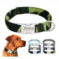 HKM-605459 Customizable Dog Collar with Anti-Lost Tag, Adjustable Nylon Material and Metal Buckle for Small to Large Dogs