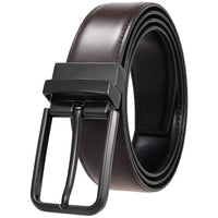 HKM-344147 Perforated Two-Layer Cowhide Leather Belt with Rotatable Buckle - Model LY36-ZZ3987-1