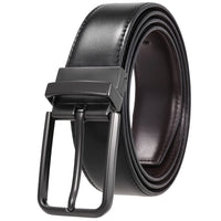 HKM-344147 Perforated Two-Layer Cowhide Leather Belt with Rotatable Buckle - Model LY36-ZZ3987-1