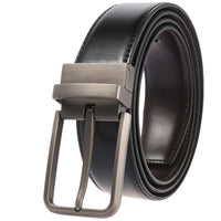 HKM-344147 Perforated Two-Layer Cowhide Leather Belt with Rotatable Buckle - Model LY36-ZZ3987-1