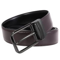 HKM-344147 Perforated Two-Layer Cowhide Leather Belt with Rotatable Buckle - Model LY36-ZZ3987-1
