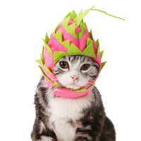 HKM-634131 Pitaya Fruit Design Cozy Pet Hat for Dogs and Cats - Lightweight, Breathable, Adjustable Costumes for Halloween Parties