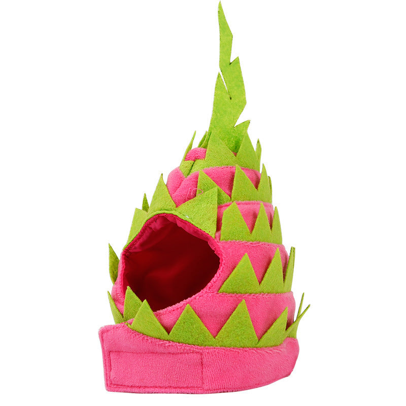 HKM-634131 Pitaya Fruit Design Cozy Pet Hat for Dogs and Cats - Lightweight, Breathable, Adjustable Costumes for Halloween Parties