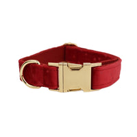 HKM-521811 Velvet Fabric Dog Collar with Leash, Bow, Flower, Vest, and Poop Bag - Adjustable Sizes XS to XL