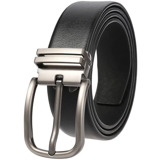 HKM-982547 Genuine Cowhide Leather Belt for Men - Vintage Style Jeans Accessory