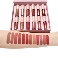 HKM-124179 12-Color Waterproof Lip Gloss Set for Long-Lasting Shine and Hydration