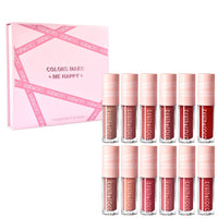 HKM-124179 12-Color Waterproof Lip Gloss Set for Long-Lasting Shine and Hydration