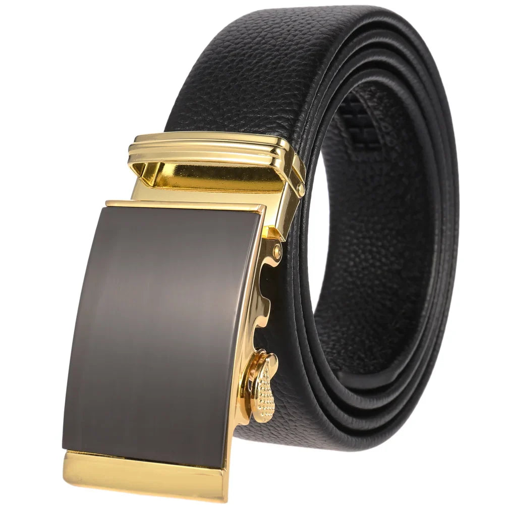 HKM-719251 Men's Cowhide Leather Belt - Model LY36-000011-5, Classic Style for Everyday Wear