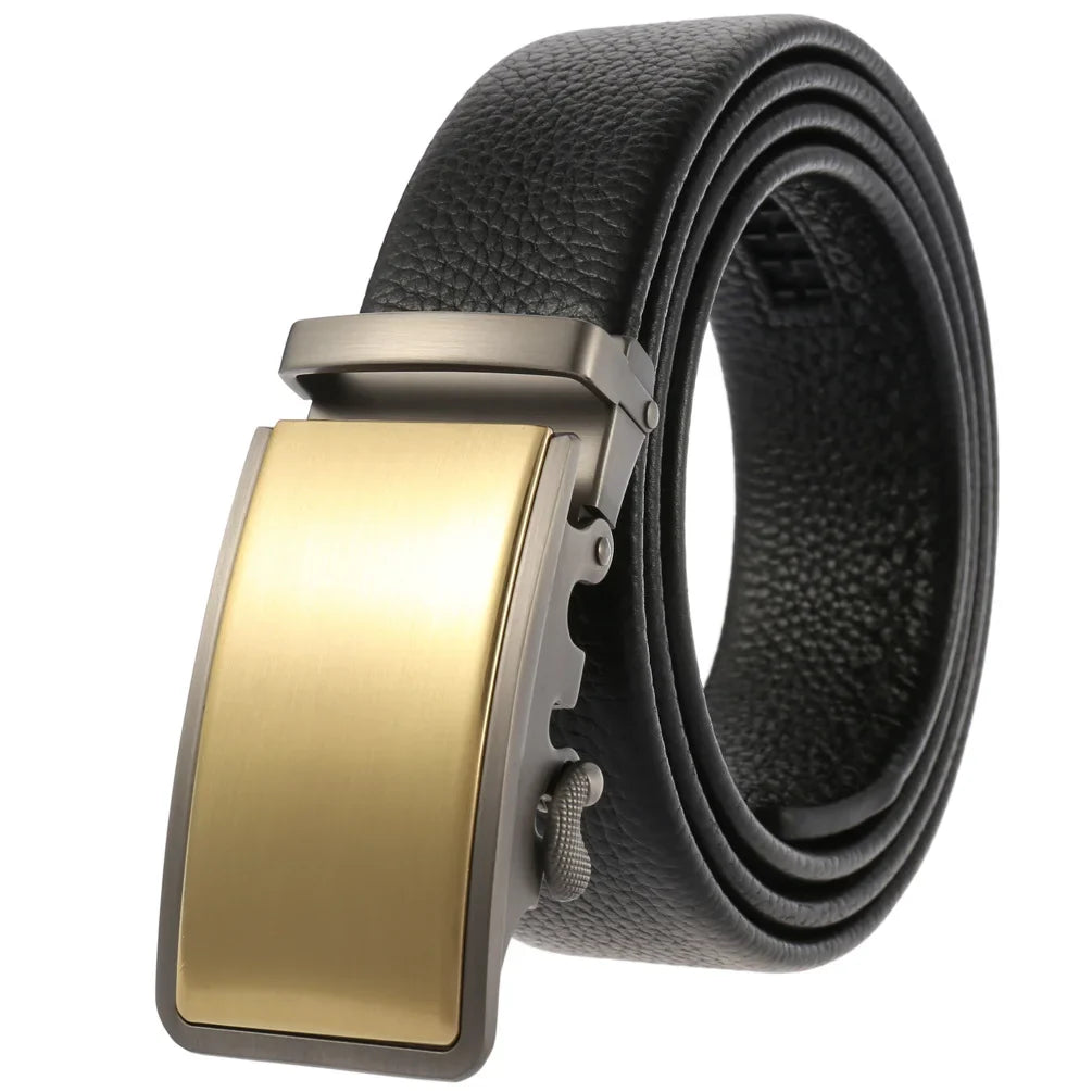 HKM-719251 Men's Cowhide Leather Belt - Model LY36-000011-5, Classic Style for Everyday Wear
