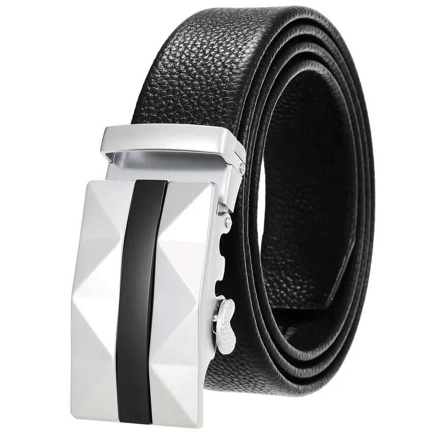 HKM-719251 Men's Cowhide Leather Belt - Model LY36-000011-5, Classic Style for Everyday Wear