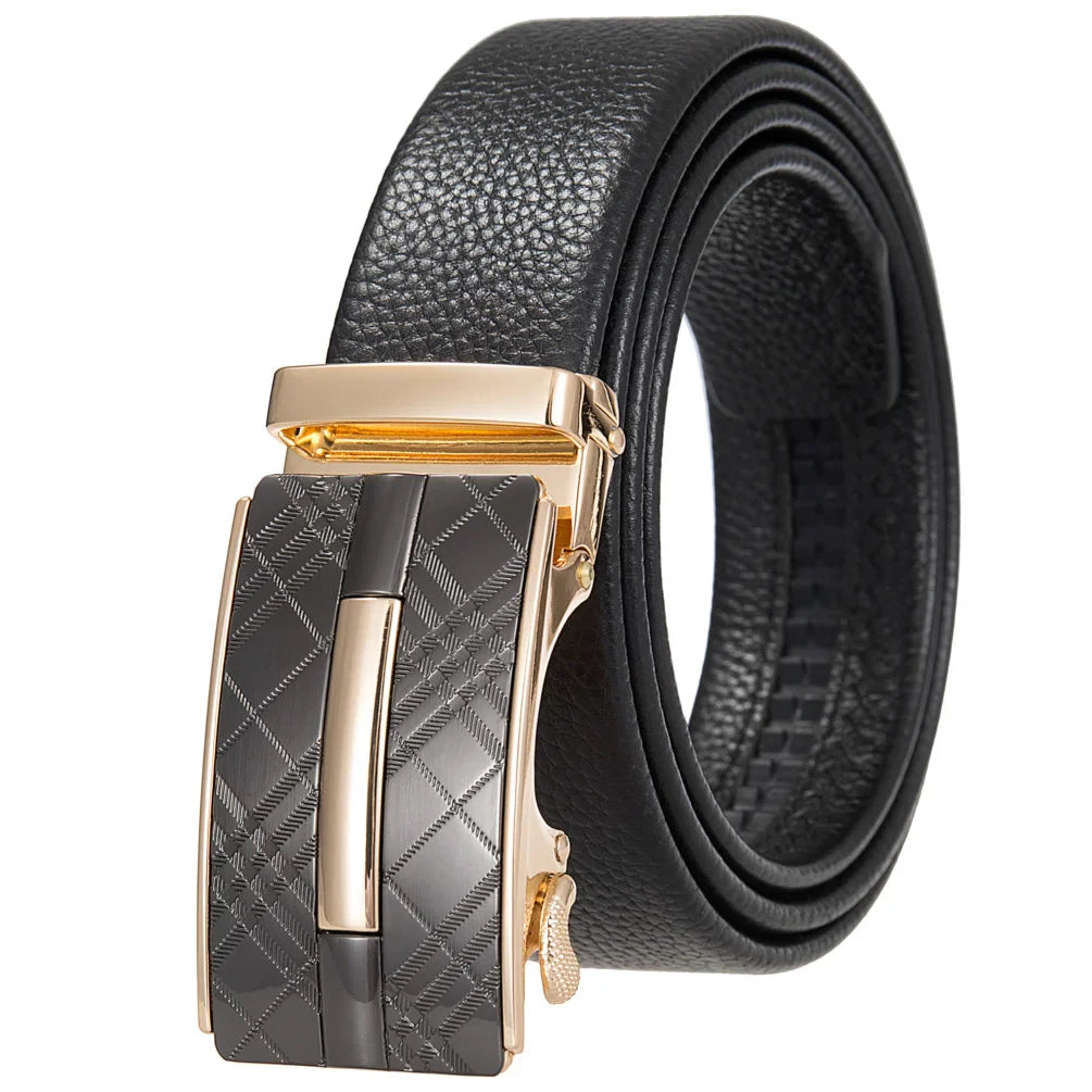 HKM-719251 Men's Cowhide Leather Belt - Model LY36-000011-5, Classic Style for Everyday Wear