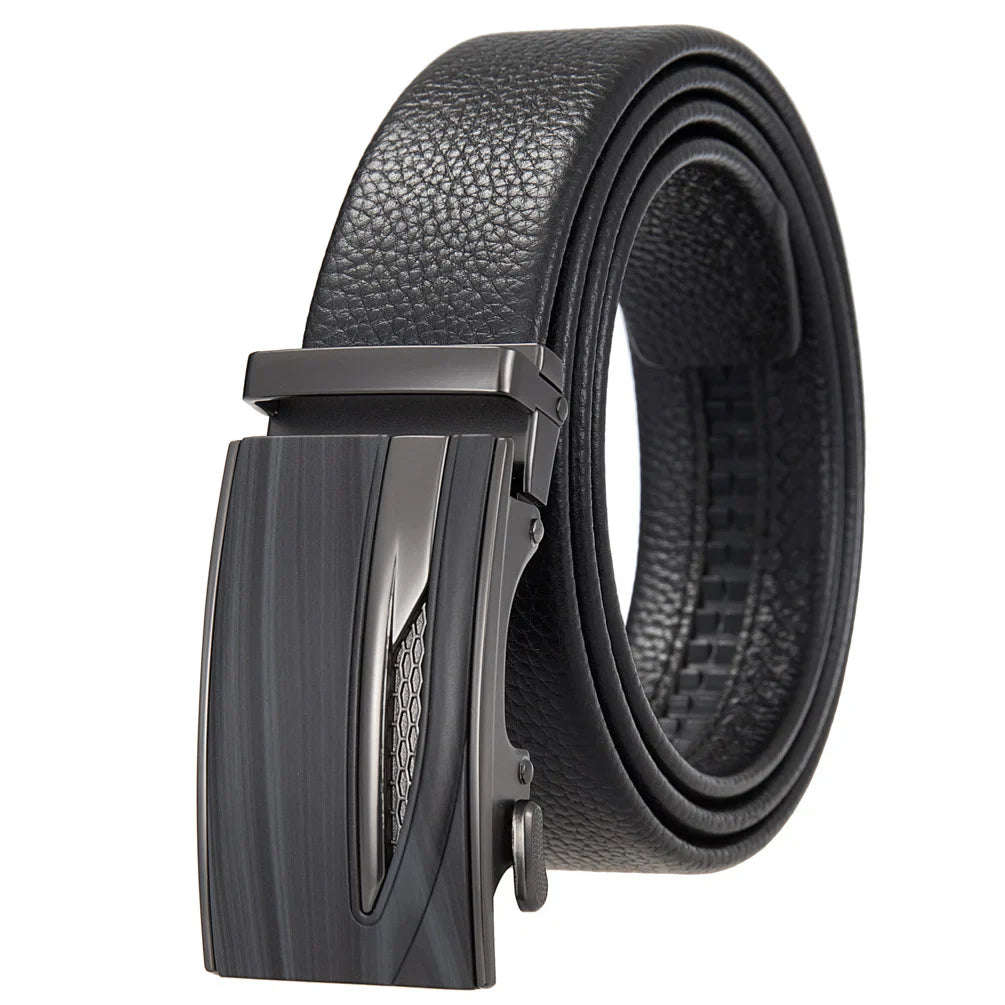 HKM-719251 Men's Cowhide Leather Belt - Model LY36-000011-5, Classic Style for Everyday Wear