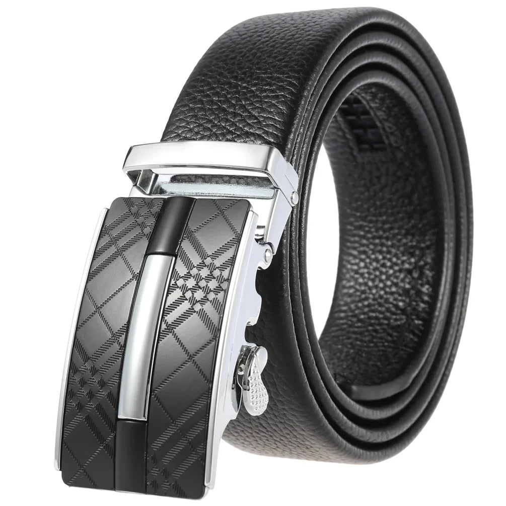 HKM-719251 Men's Cowhide Leather Belt - Model LY36-000011-5, Classic Style for Everyday Wear