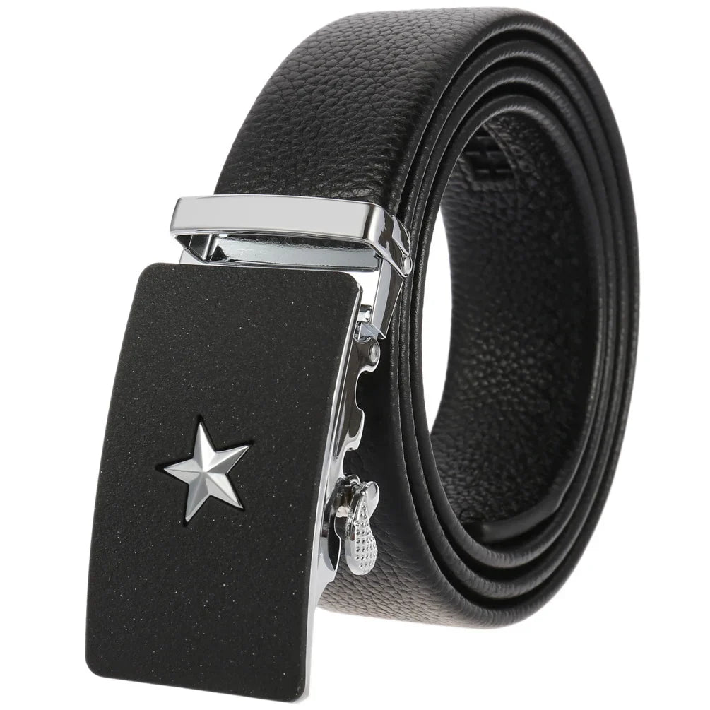 HKM-719251 Men's Cowhide Leather Belt - Model LY36-000011-5, Classic Style for Everyday Wear