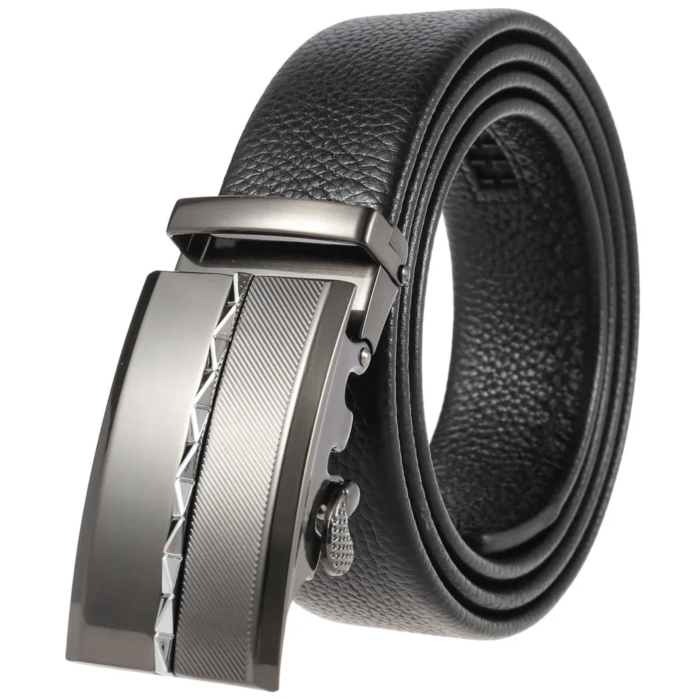 HKM-719251 Men's Cowhide Leather Belt - Model LY36-000011-5, Classic Style for Everyday Wear