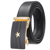 HKM-719251 Men's Cowhide Leather Belt - Model LY36-000011-5, Classic Style for Everyday Wear
