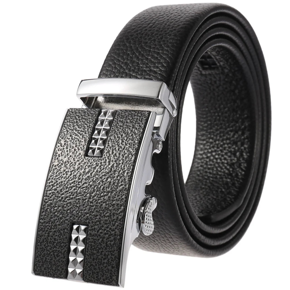 HKM-719251 Men's Cowhide Leather Belt - Model LY36-000011-5, Classic Style for Everyday Wear